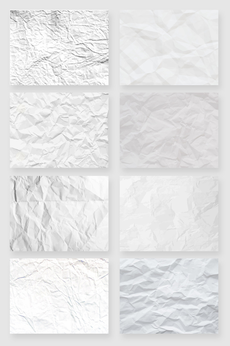 白色褶皱纸张纸质纹理矢量素材