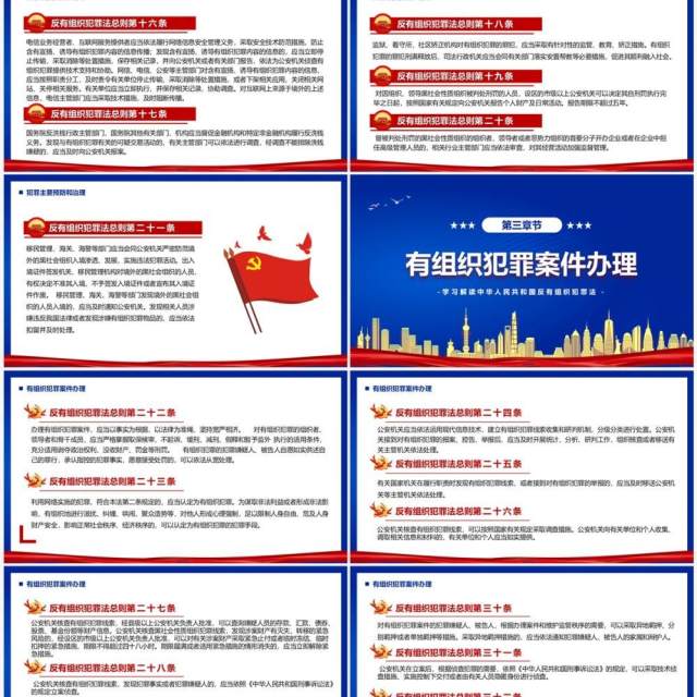 蓝色简约风反有组织犯罪法PPT模板 蓝色简约风反有组织犯罪法PPT模板