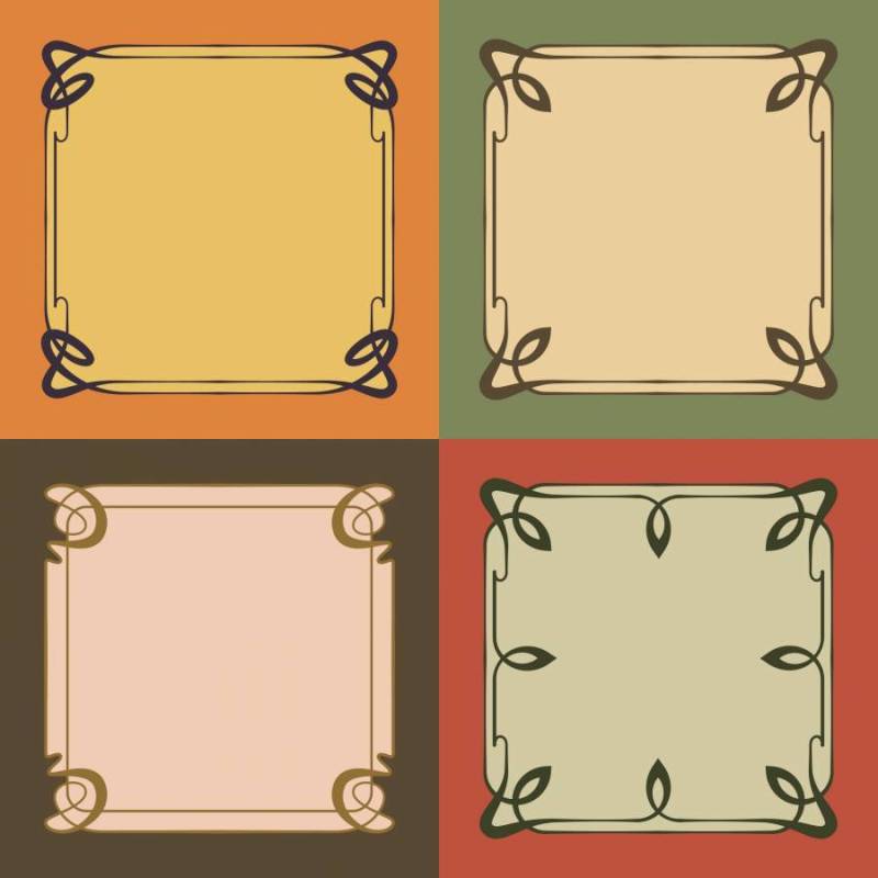 复古新艺术风格框架装饰边框样式元素