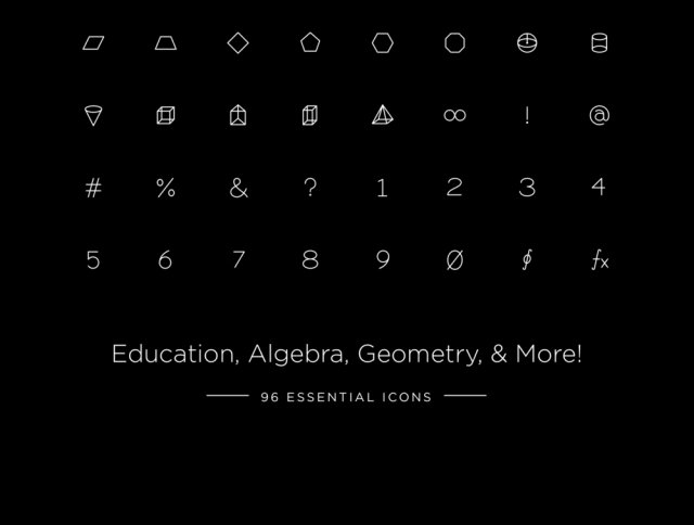 完美的教育，代数，几何，等等！，数学和数字图标