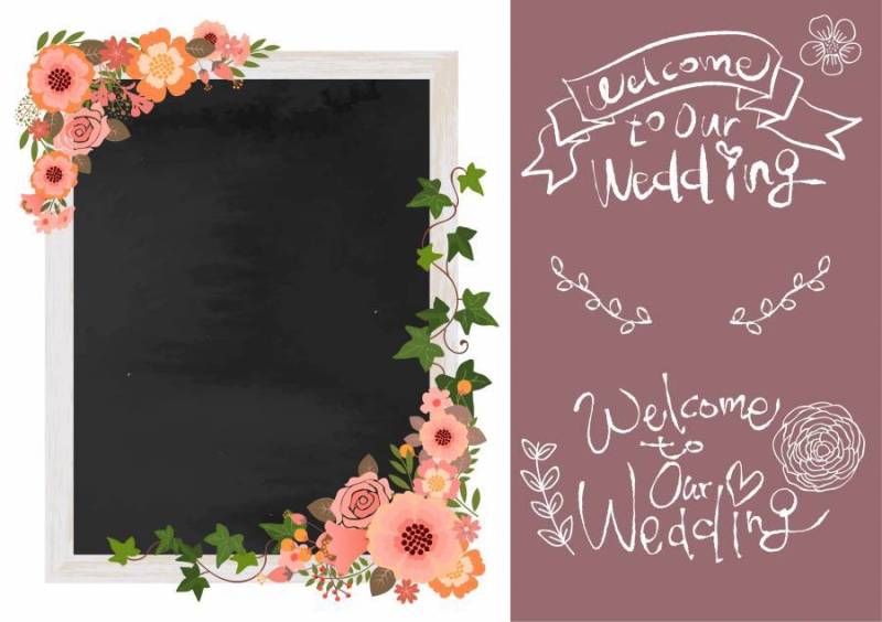 结婚板木结构黑板（白色）