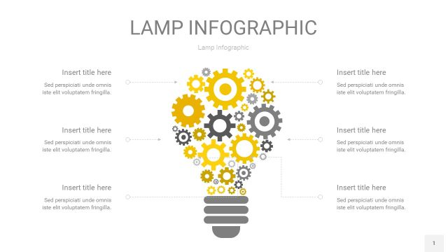 灰黄色创意灯PPT信息图1