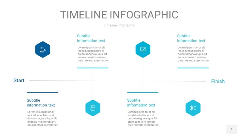 宝石蓝时间轴PPT信息图6