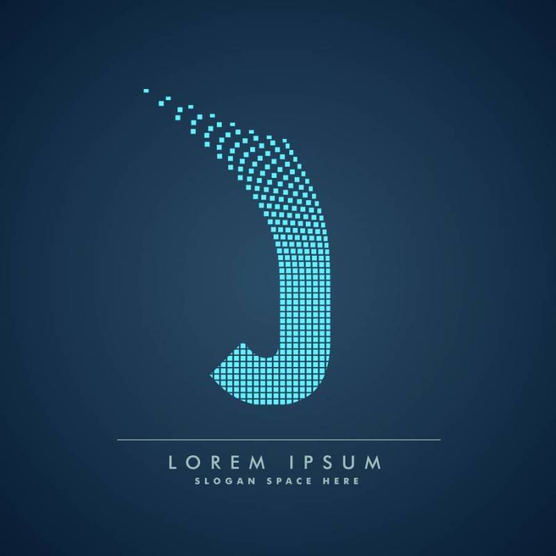 抽象的创意点徽标字母J