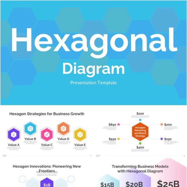 六边形信息图表PPT模板Hexagonal Diagram 六边形信息图表PPT模板Hexagonal Diagram