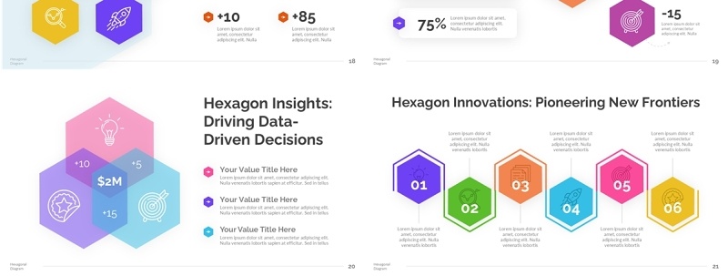 六边形信息图表PPT模板Hexagonal Diagram