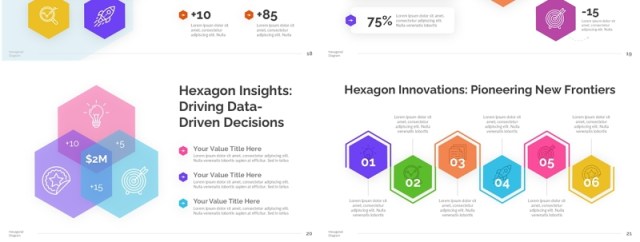 六边形信息图表PPT模板Hexagonal Diagram