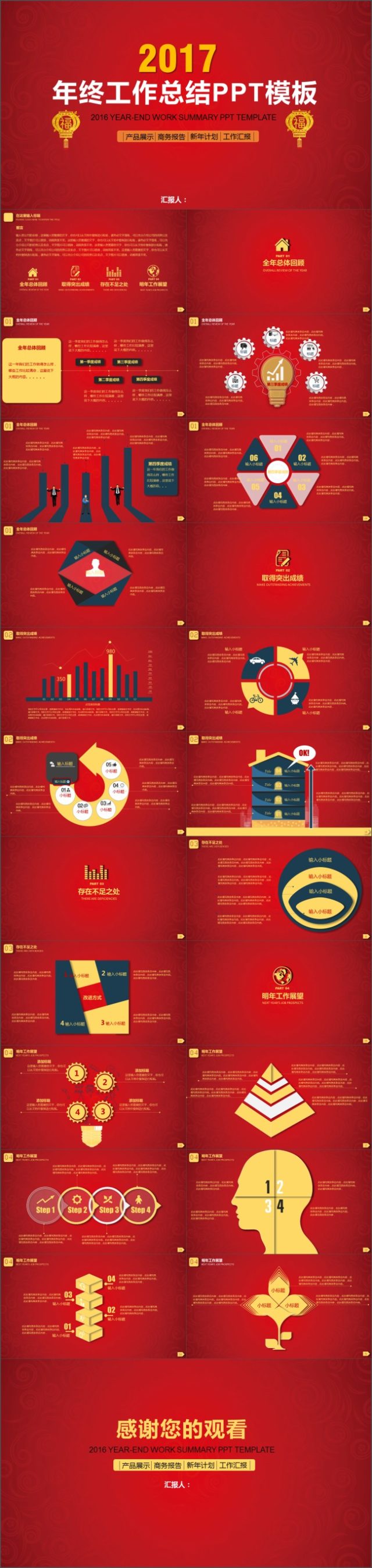 2017年终工作总结PPT模板