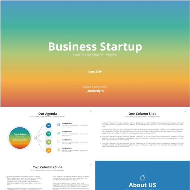 全彩商业创业公司信息图PPT模板Full Color Business Startup PowerPoint