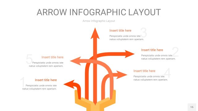 橘红色箭头PPT信息图表15