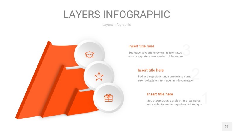 橘红色3D分层PPT信息图33