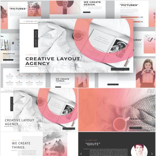 渐变简约设计师作品展示PPT模板IPSUM - Powerpoint 渐变简约设计师作品展示PPT模板IPSUM - Powerpoint