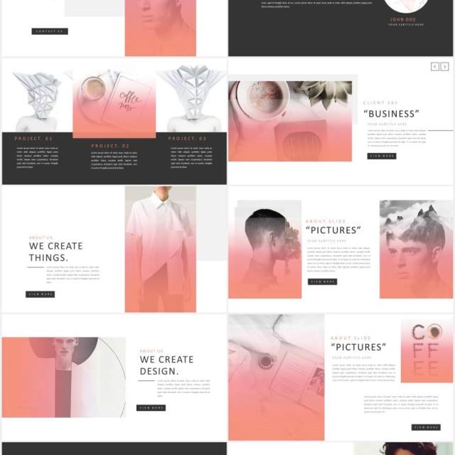 渐变简约设计师作品展示PPT模板IPSUM - Powerpoint 渐变简约设计师作品展示PPT模板IPSUM - Powerpoint