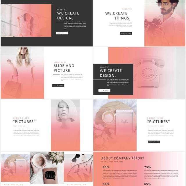 渐变简约设计师作品展示PPT模板IPSUM - Powerpoint 渐变简约设计师作品展示PPT模板IPSUM - Powerpoint