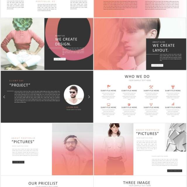 渐变简约设计师作品展示PPT模板IPSUM - Powerpoint 渐变简约设计师作品展示PPT模板IPSUM - Powerpoint