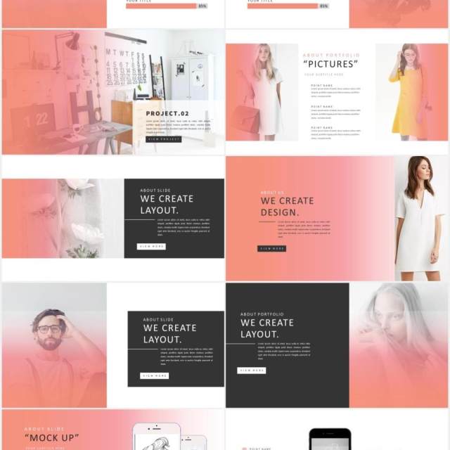 渐变简约设计师作品展示PPT模板IPSUM - Powerpoint 渐变简约设计师作品展示PPT模板IPSUM - Powerpoint