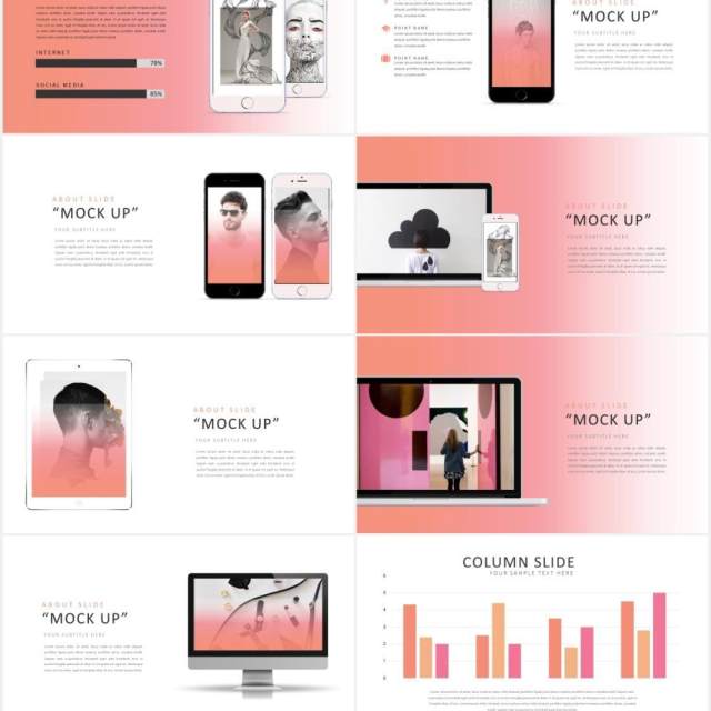 渐变简约设计师作品展示PPT模板IPSUM - Powerpoint 渐变简约设计师作品展示PPT模板IPSUM - Powerpoint