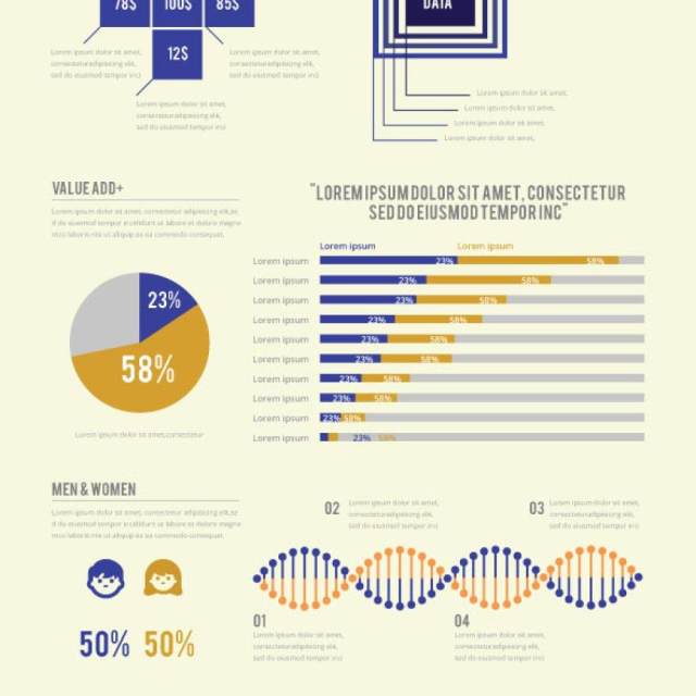 复古风格信息图形图表AI矢量设计素材Vintage & Retro Style Infographic