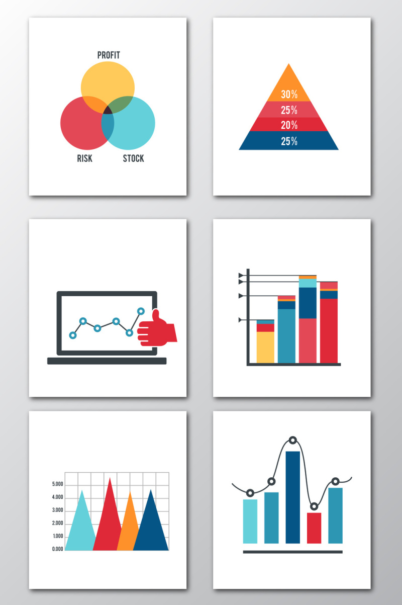 ppt6图表矢量元素素材