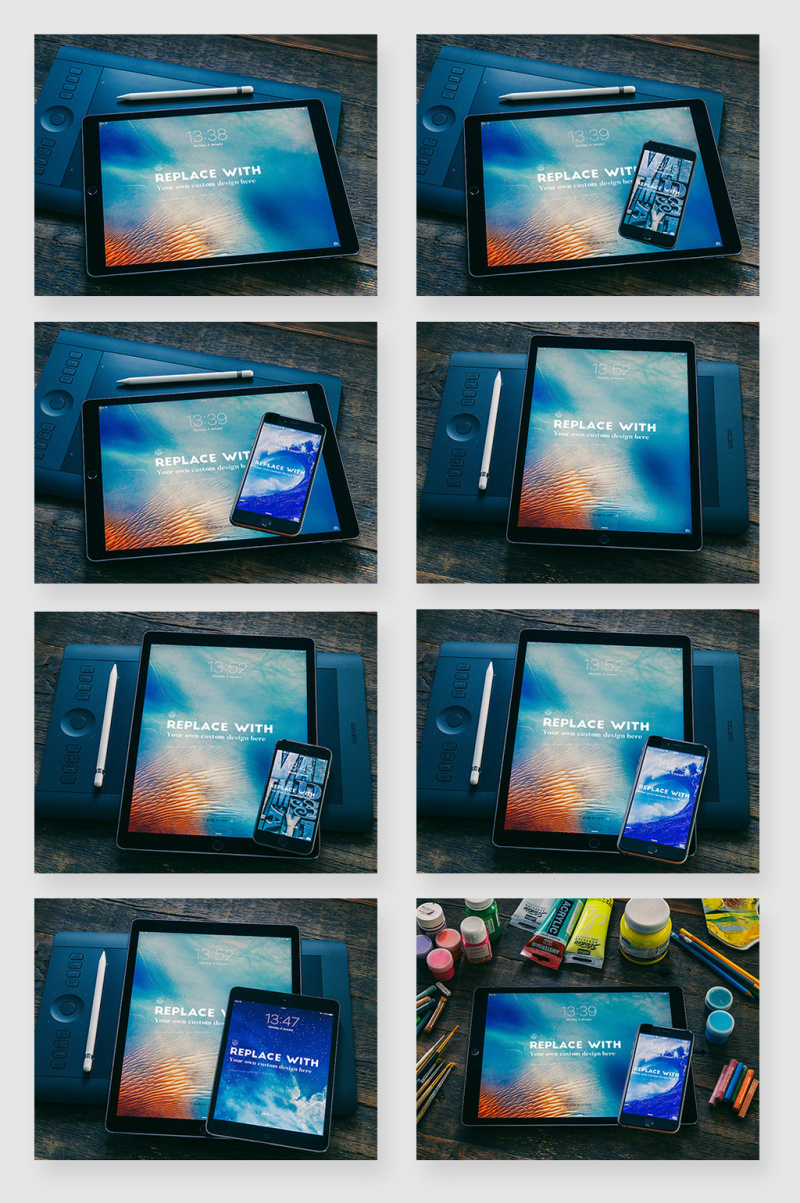 iPad平板电脑智能手机产品贴图样机素材
