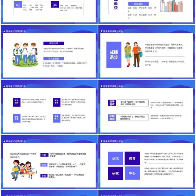 期末考试成绩分析会动态PPT模板