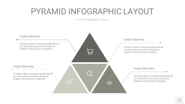 灰色3D金字塔PPT信息图表13