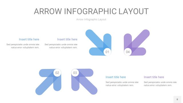 渐变紫色箭头PPT信息图表8
