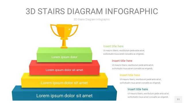 多彩3D阶梯PPT图表11