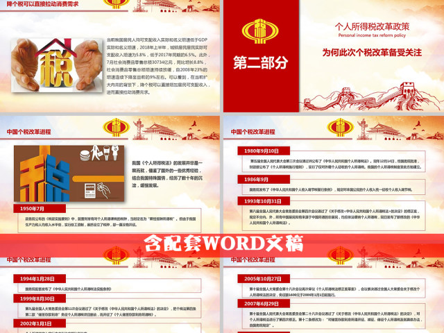 原创新个人所得税改革政策解读税法PPT模板 原创新个人所得税改革政策解读税法PPT模板