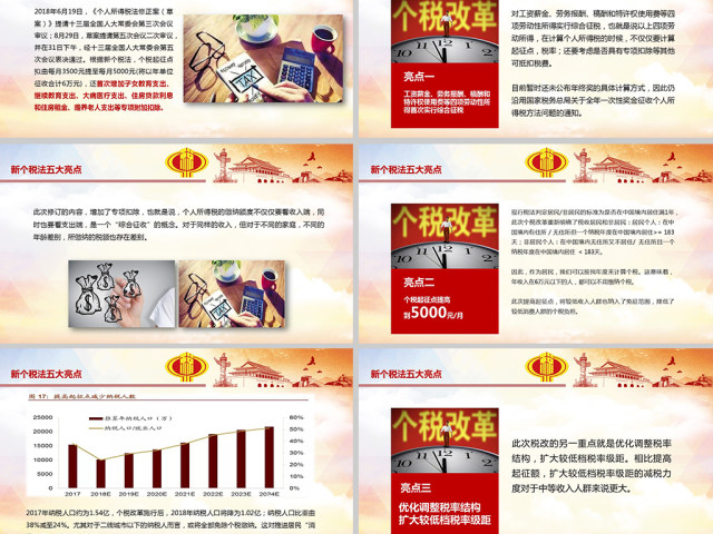 原创新个人所得税改革政策解读税法PPT模板 原创新个人所得税改革政策解读税法PPT模板