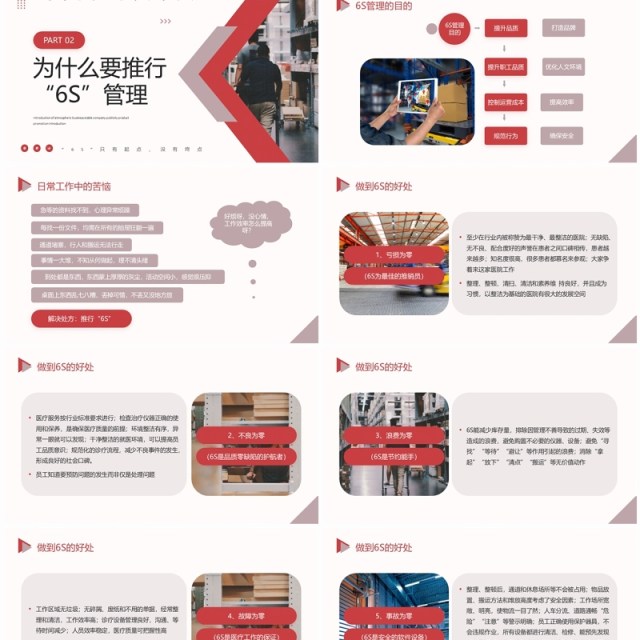 红色商务风6S管理内容和标准PPT模板 红色商务风6S管理内容和标准PPT模板