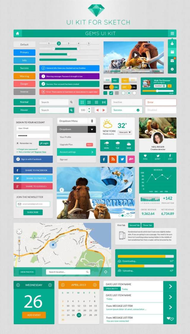 绿色调的国外优秀的扁平化APP GUI PSD 下载 绿色调的国外优秀的扁平化APP GUI PSD 下载