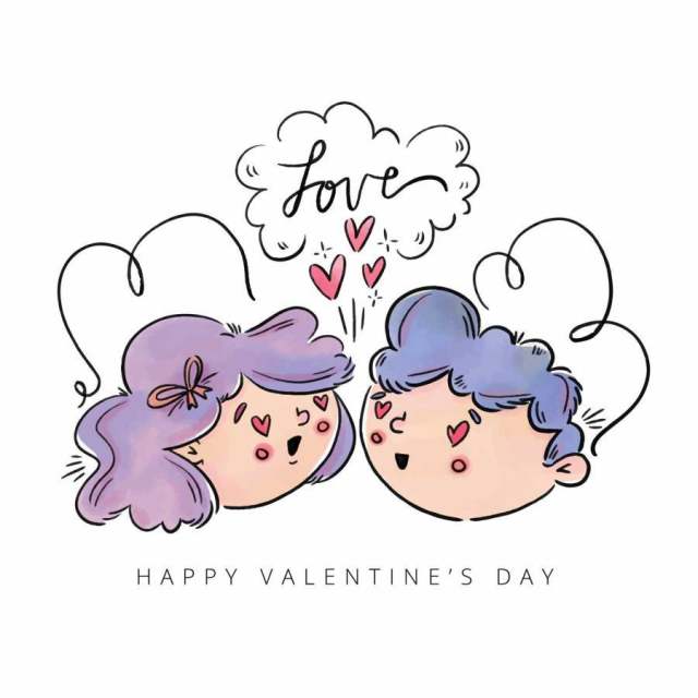 可爱的情侣爱上情人节＆＃x27; s Day