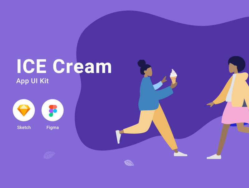 移动UI套件非常适合您的下一个基于社交媒体的项目。，冰淇淋应用程序