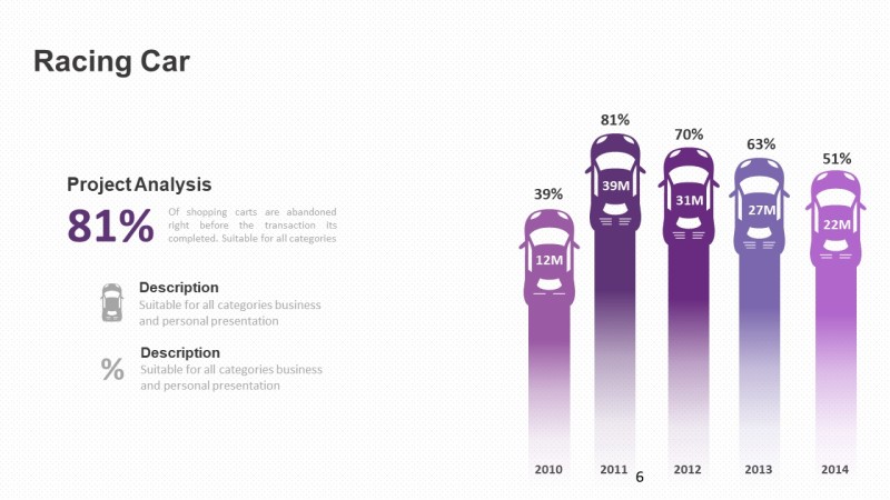 紫色商务对比关系PPT图表-6