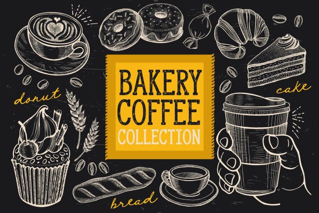 面包和咖啡涂鸦元素矢量素材Bakery & Coffee Doodle Elements 面包和咖啡涂鸦元素矢量素材Bakery & Coffee Doodle Elements