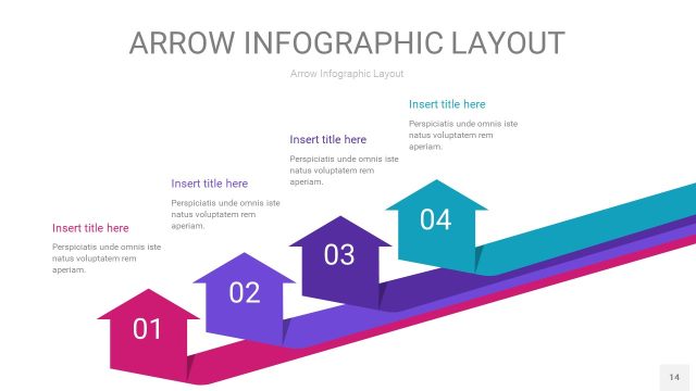 紫色系箭头PPT信息图表14