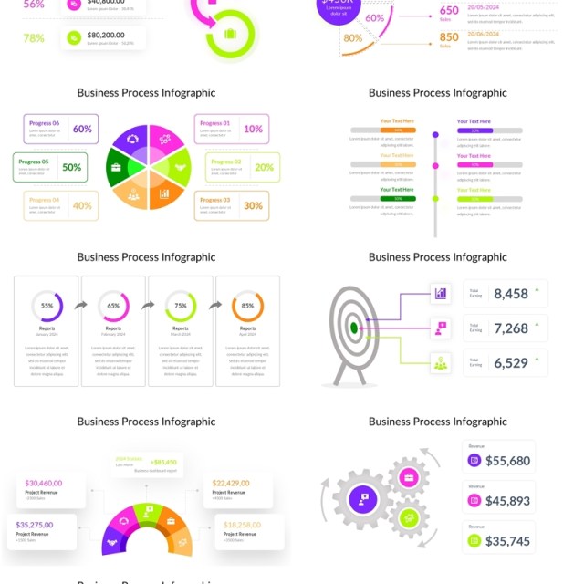 商业流程图PPT信息图表素材Business Process Infographic