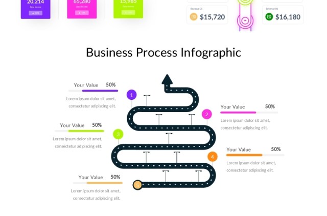 商业流程图PPT信息图表素材Business Process Infographic