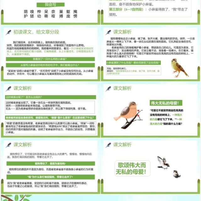 部编版四年级语文上册麻雀课件PPT模板 部编版四年级语文上册麻雀课件PPT模板