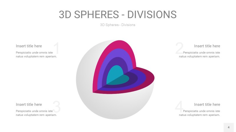 青紫色3D球体切割PPT信息图4