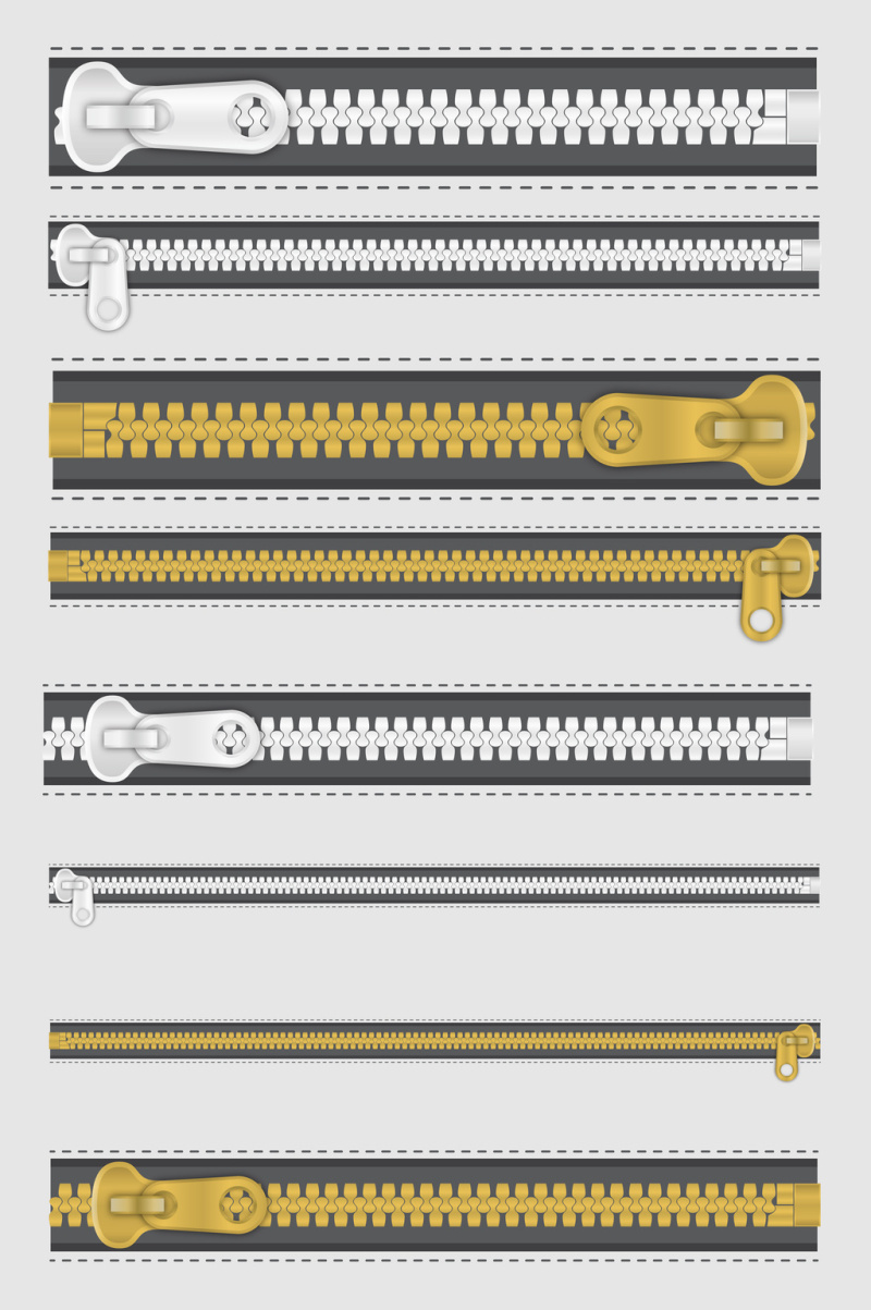 矢量各种拉链元素