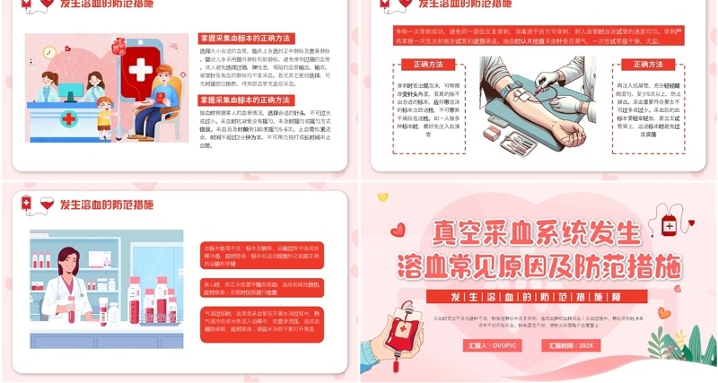 粉色卡通风发生溶血的防范措施PPT模板