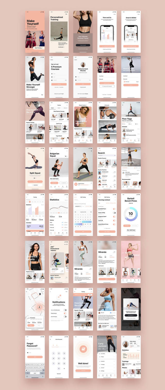 Hermes Fitness移动应用UI套件,Hermes Fitness移动应用UI套件 Hermes Fitness移动应用UI套件,Hermes Fitness移动应用UI套件