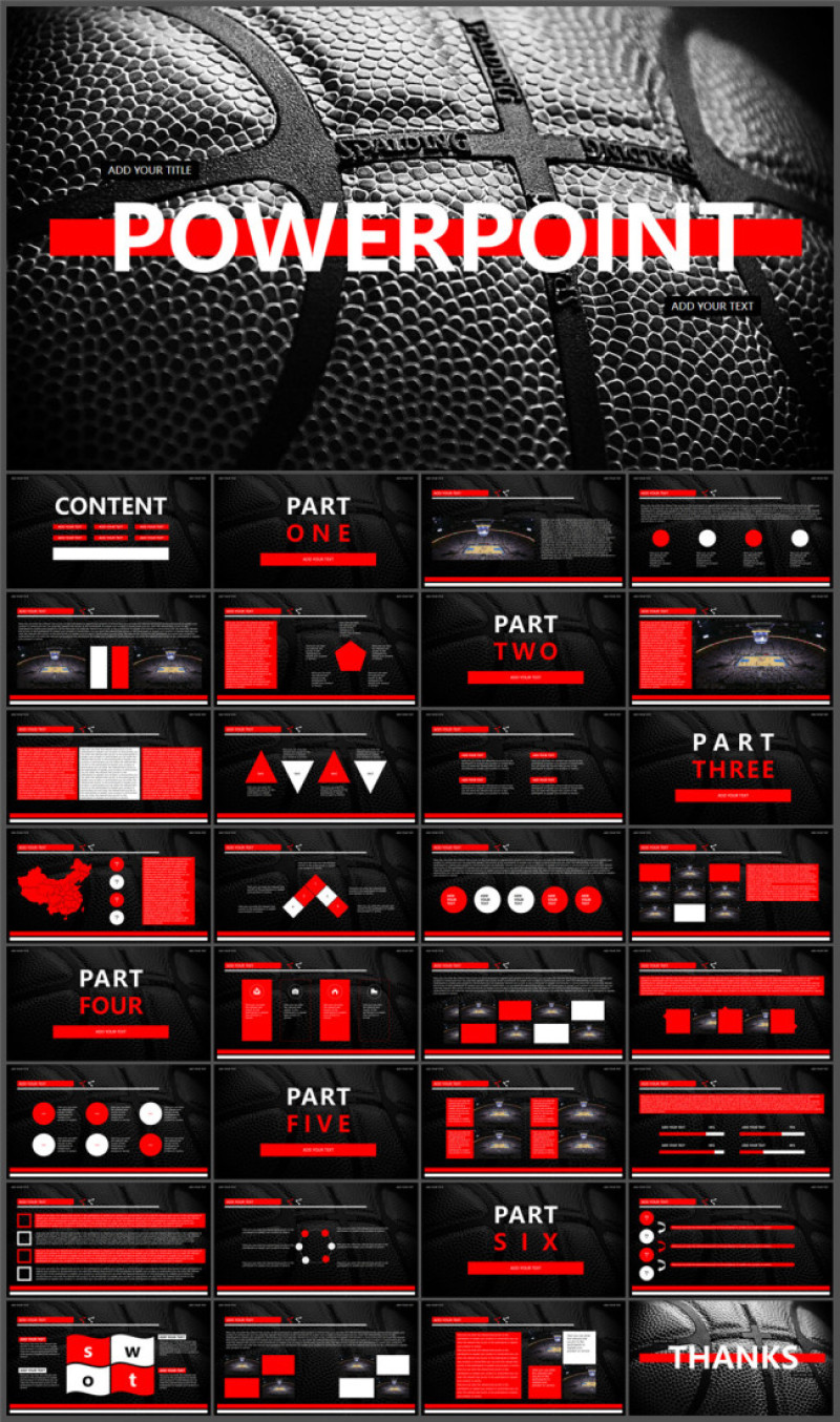 NBA篮球主题PPT模板