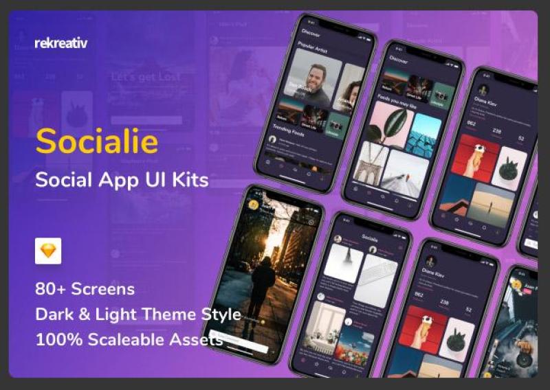 社交应用程序用户界面工具包Social App UI Kits
