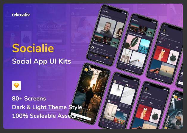 社交应用程序用户界面工具包Social App UI Kits 社交应用程序用户界面工具包Social App UI Kits