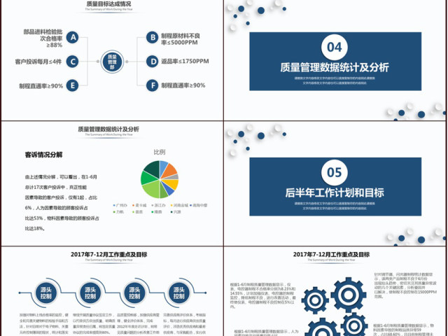 2017年度上半年工作总结通用PPT内容模板