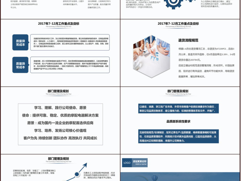 2017年度上半年工作总结通用PPT内容模板