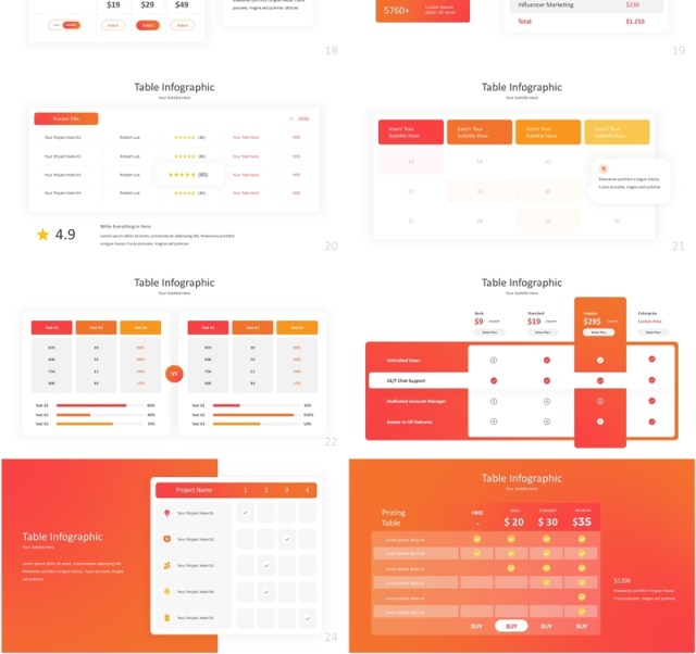 表格信息图表PPTT素材模板able Infographic Powerpoint 表格信息图表PPTT素材模板able Infographic Powerpoint